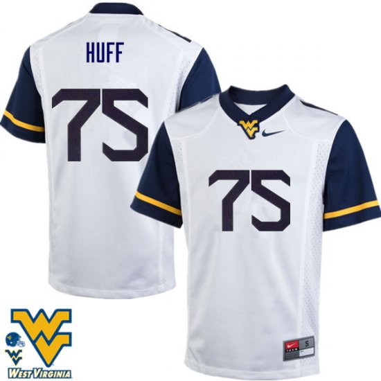 Men's West Virginia Mountaineers NCAA #75 Sam Huff White Authentic Nike Stitched College Football Jersey PP15U76RC